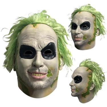 Imagem de Adult Scary Realistic Mask Halloween Costume Full Head Mask Horror Movie Green Wig Latex Realistic Props for Party
