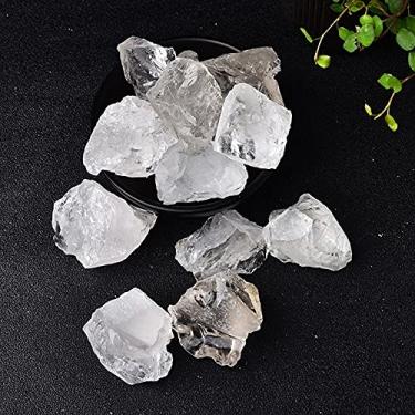 Imagem de Lindo cristal natural pedra da lua azul labradorita espécimes de cristal áspero decoração de casa decoração de pedra de aquário (cor: cristal branco, tamanho: 25 30 g forma aleatória)