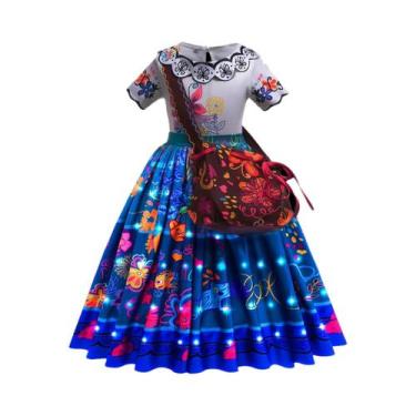 Imagem de Vestido LED Para Meninas Com Luzes Roxo E Verde Fantasia Infantil Para