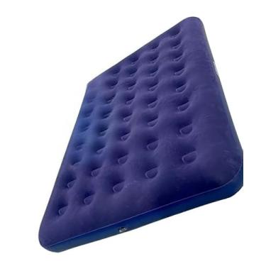 Imagem de Colchão Inflável Casal com Inflador Acoplado Multiuso Aveludado 1,91x1,37m Suporta 160kg com Kit Reparo