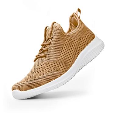 Imagem de Flysocks Tênis de corrida feminino sem cadarço para caminhada, antiderrapante, leve, respirável, de malha, confortável, C - Laranja, 36