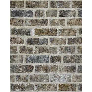 Imagem de Fititem Papel de parede de 43 cm × 78 cm, papel de parede de tijolo e cola, papel de parede tijolo cinza, marrom, 3D, papel de contato autoadesivo, texturizado, removível, vintage, decoração para sala