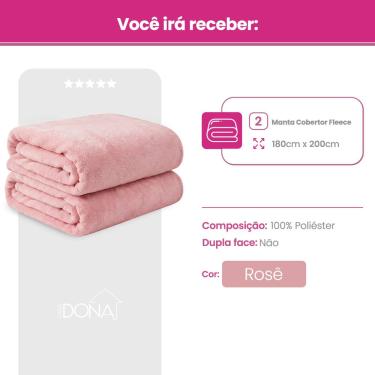 Imagem de Kit 2 Mantas Cobertor Casal Microfibra Super Macio Com Conforto Térmico Premium Casa Dona