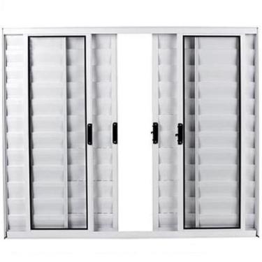 Imagem de Janela Veneziana 6 Folhas Alumínio Branco 1.00 x 1.20 Modular - DC