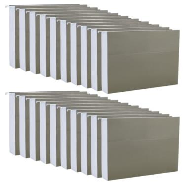 Imagem de UNICRAFTALE 20 peças de pastas de arquivos suspensas com capacidade extra, tamanho carta de expansão, abas ajustáveis reforçadas para arquivos volumosos, escritório, casa, organizador em verde-oliva