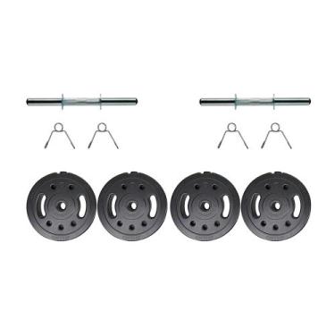 Imagem de KIT 2X BARRA 40cm 4X ANILHA 5KG KENKORP TREINE EM CASA