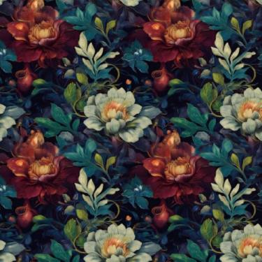 Imagem de ZHENNEHZ Papel de parede floral vintage, padrão floral escuro, papel de parede autoadesivo para móveis de quarto, decorações de parede removíveis 43,9 x 599,4 cm, 28,4 pés quadrados/rolo