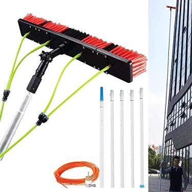 Imagem de Escova de limpeza de janela telescópica de 3 a 12 m com conexão de água, limpador extensível de 50 cm para telhados de conservatório, limpeza de painéis fotovoltaicos e solares, alcance de 7 m