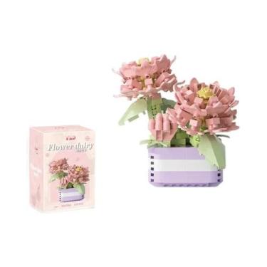 Imagem de Blocos De Montar De Árvore Bonsai Floral Romântica, Modelo De Plantas 