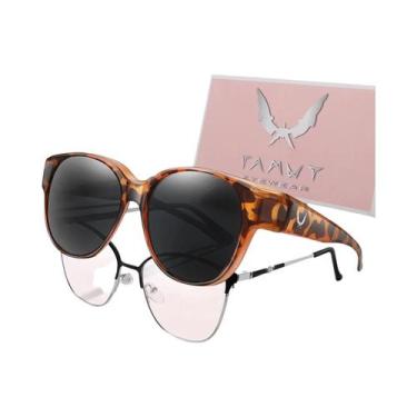 Imagem de Óculos De Sol Redondos Unissex Para Usar Sobre Óculos, Proteção UV Par