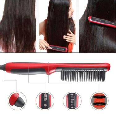 Imagem de escova de alisamento de cabelo pente multifuncional alisador de cabelo