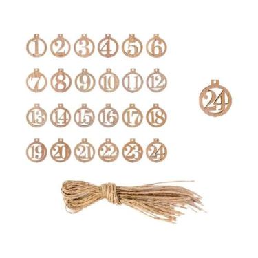 Imagem de Calendário Do Advento De Natal Contagem Regressiva Números De Madeira 