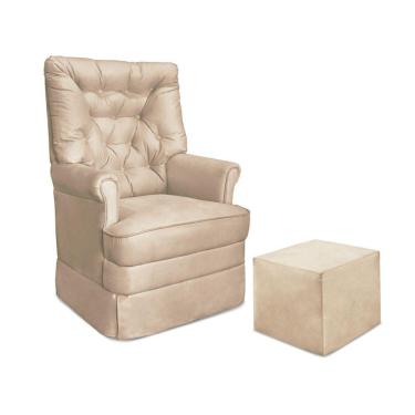 Imagem de Poltrona De Amamentação Com Balanço E Puff Dyne Suede Bege P02 - D'rossi