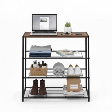 Imagem de Organizador Sapateira 4 Andares Prateleira Porta Objetos Sapatos Sandalia Quarto Hall Sala