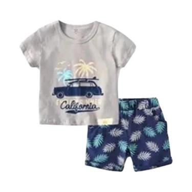 Imagem de Conjunto De Verão Para Crianças Com Estampa De Desenhos Animados Em Al
