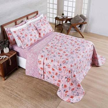 Imagem de Kit Cobre Leito Colcha Benim Casal 3 Peças Dupla Face Micropercal 400 