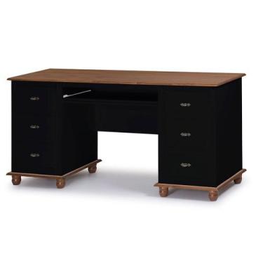 Imagem de Escrivaninha 6 Gavetas Suporte para Teclado e Divisor de Ambiente Offi