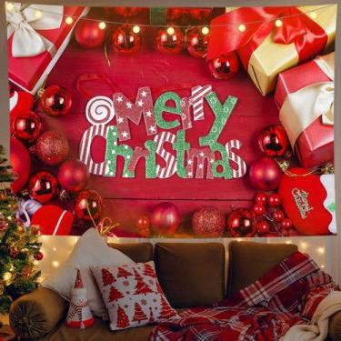 Imagem de Microtecido de parede Tapeçaria Feliz Natal 200x150cm - yiweisai