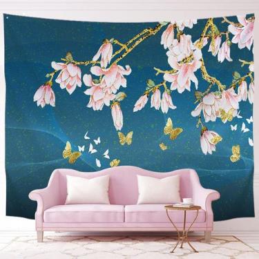 Imagem de Pintura estética de sala de parede de flores de tapeçaria 130x100cm - 