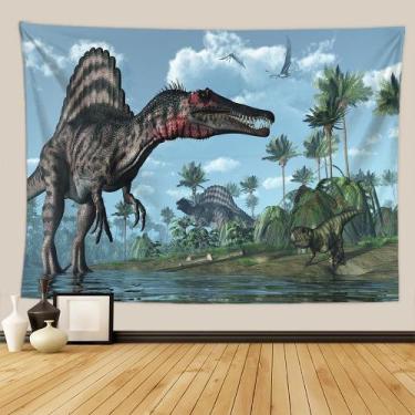 Imagem de Tapeçaria, dinossauro, estética de sala de parede, 150x130cm, microtec