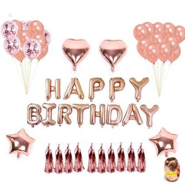 Imagem de Kit de balões em ouro rosa, champanhe, folha de látex, 40 unidades - y