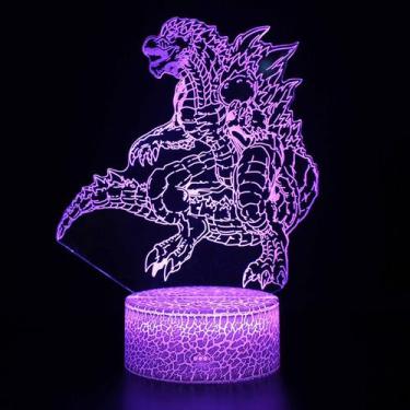 Imagem de Luz noturna LED 3D Kings Kongs Vs Godzillas que muda de cor - yiweisai