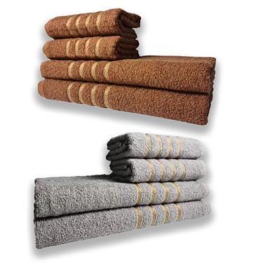 Imagem de 2 Jogos De 4 Toalhas 4 Banho 4 Rosto Montreal 100% Algod?o Mr+cz