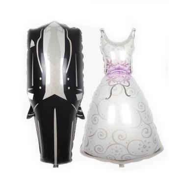 Imagem de Kit de balão: vestido de noiva Mylar Bridal Veil Tuxedo, 2 unidades - 