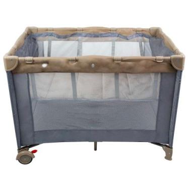 Imagem de Berço Cercado Infinity Premium Baby Cinza/Bege Desmontável