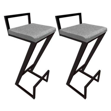 Imagem de Kit 2 Banqueta Alta Helena Z Para Area Laser Gourmet Cozinha Churrasqu