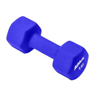 Imagem de Halter Athletic Sextavado 9kg em Neoprene Conforto e Aderência para Treino de Musculação em Casa