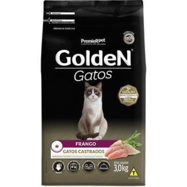 Imagem de Ração Seca Golden para gatos adultos castrados sabor frango 3kg.