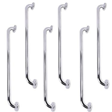 Imagem de Barra de Apoio Alca 80cm kit 6 Uni Acessibilidade Idoso Cadeirante Deficiente Box Banheiro Corrimao Seguranca Corredor