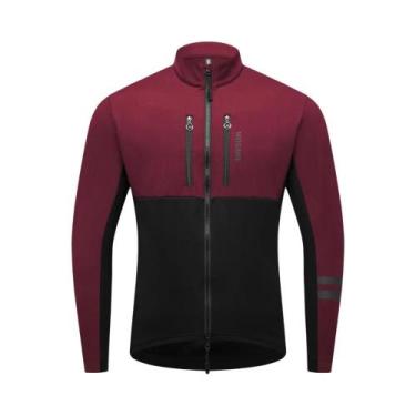 Imagem de Jaqueta Térmica Masculina De Ciclismo Em Fleece, Corta-Vento Com Zíper