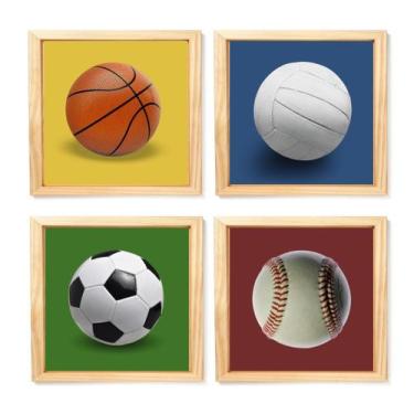 Imagem de Kit Quadro Decorativo Esporte Bola Futebol Volei Basquete - Creative C