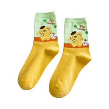 Imagem de Meias Esportivas Respiráveis De Comprimento Médio Para Meninas Sanrio 
