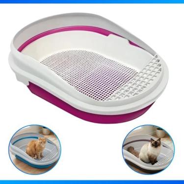 Imagem de Bandeja Higiênica Gato Peneira e Borda Removível - 24 meses, Rosa
