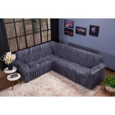 Imagem de Capa Para Sofá De Canto Em L 5 Lugares Pronta Entrega Promoção - Angél