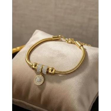 Imagem de Pulseira bracelete ponto de luz banhado a ouro 18k feminina - Tojoia18