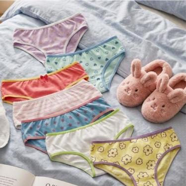Imagem de Kit Com 10 calcinha infantil menina básica 100% Algodão Super conforto