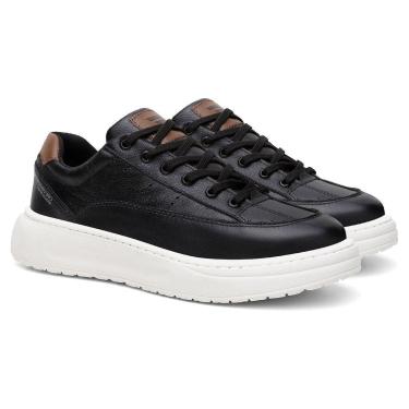 Imagem de Sapatenis Urbano Couro Premium Casual Solado Nuvem Ronco Ferraro - Preto-Masculino