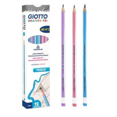 Imagem de Lápis Preto HB Giotto Grafito Triangular Extra Negro C/12