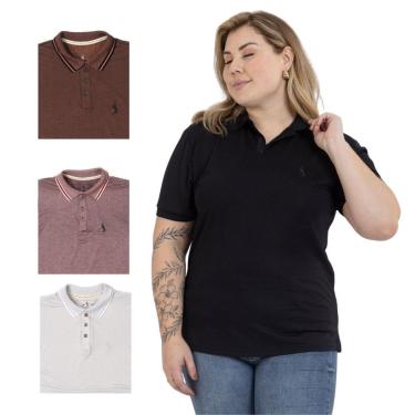Imagem de Kit 4 Camisa Polo Feminina Plus Size Casual Elegante-Feminino