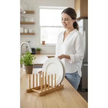 Imagem de Escorredor Bambu 6 Pratos/Copos Cozinha Organize - Congratulations Sto