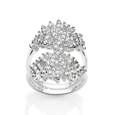 Imagem de Maxi Anel Aro Duplo com Zircônias Prata 925 Rommanel 810396 Tamanho:18