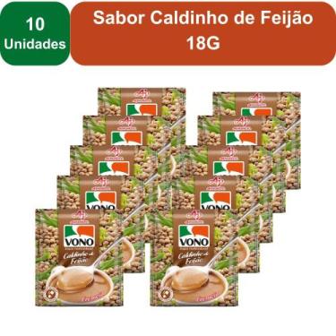 Imagem de Kit 10 Unidades Sopas Cremosas VONO Individual Sabor Caldinho de Feijã