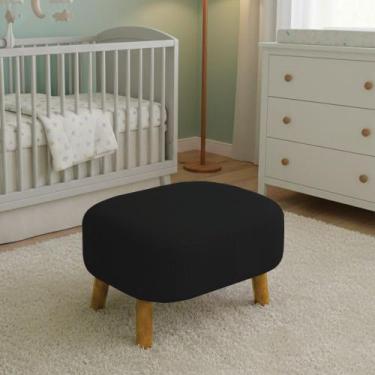 Imagem de Poltrona Amamentação Madeira e Puff Jhessy Linho D03 - D Rossi - DRoss