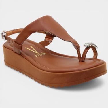 Imagem de Sandália Vizzano Anabela Strass Feminina - Marrom - 37, 37