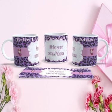 Imagem de Caneca de Porcelana 325ML Mães Estampa 33 para Presente Dia das Mães Decorada Uso em Mi...