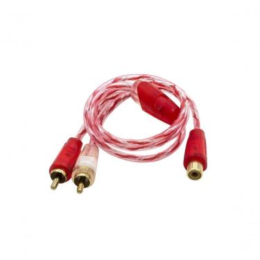 Imagem de Cabo Y RCA Stetsom PVC Cristal Bronze 2 Macho + 1 Fêmea 40CM para Instalações de Áudio...